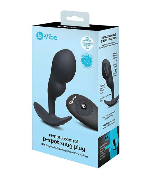 b-Vibe Anal Product Remote Control P-Spot Snug Plug Weighted Design and 15 Vibration Modes for Enhanced Prostate Pleasure