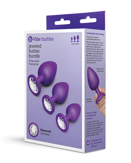 Jeweled Butties 3-Piece Anal Training Set with Graduated Sizes