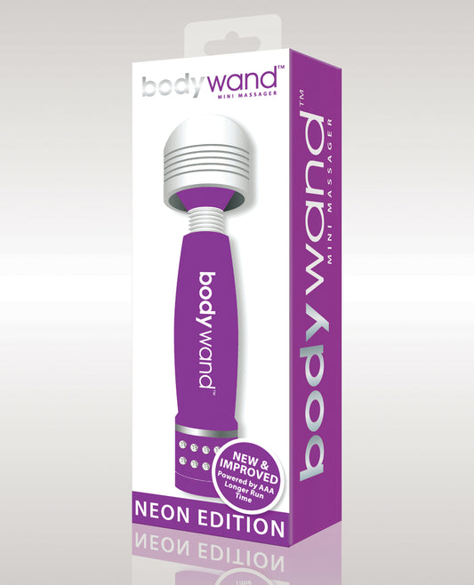 Bodywand Massage Wand Neon Purple Soft-Touch Splashproof Design for Discreet Muscle Relaxation