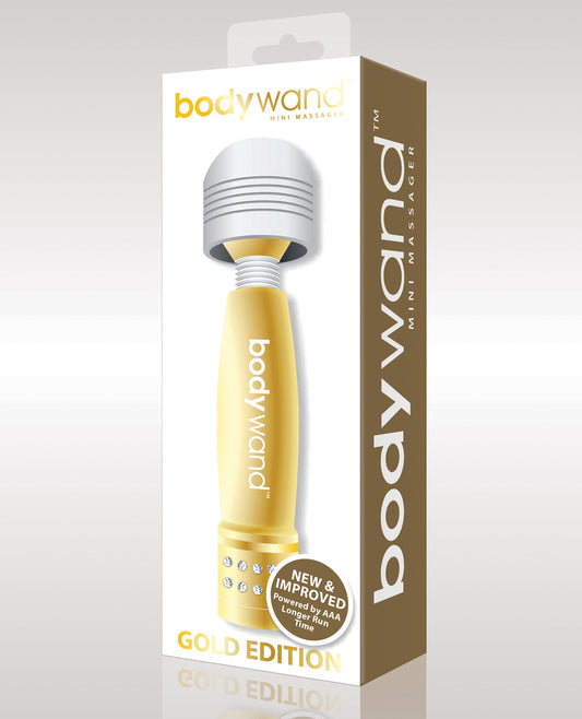 Bodywand Mini Gold Massage Wand with splashproof quiet design for portable relaxation and continuous muscle stimulation