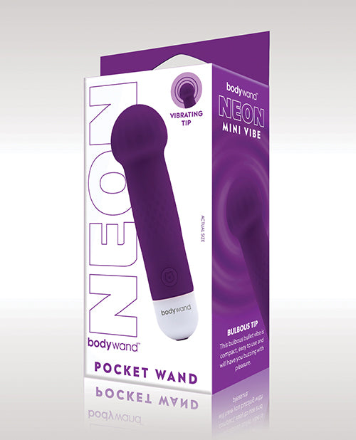 Bodywand Massage Product Neon Mini Pocket Wand with Vibrating Tip and USB Rechargeable Design for Portable Massage
