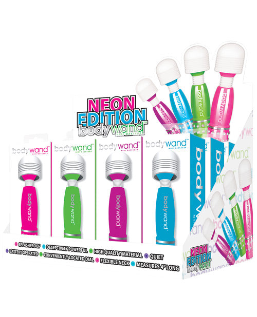 Bodywand Mini Massager Display with Assorted Neon Colors and Compact Design for Personal Relaxation