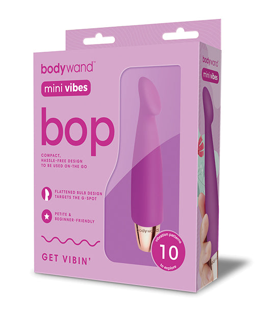 Bodywand Vibrator Mini Vibes Bop with Flattened Bulb and Travel Lock for Targeted G-Spot Stimulation