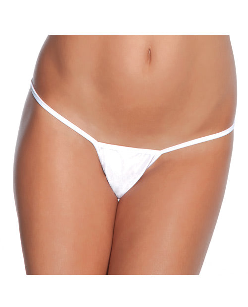 Coquette Lingerie Low Rise Lycra G-String with Stretchy Fabric in White for Comfortable Fit