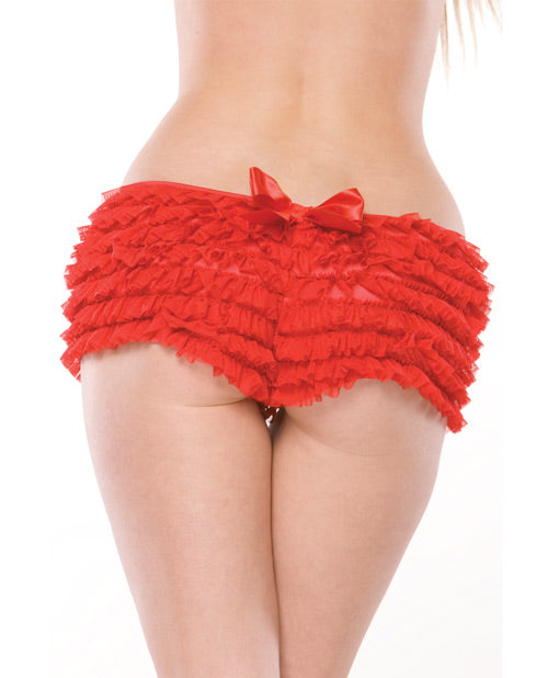 Red Ruffle Shorts with Back Bow Detail – Plus Size Lingerie by Coquette