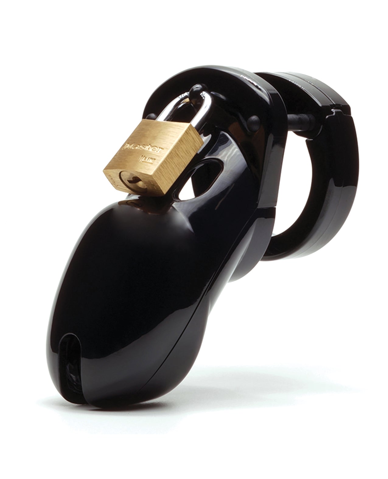 CB-6000 Bondage Chastity Device Black Polycarbonate Cage with Adjustable U-Rings for Secure Male Restraint