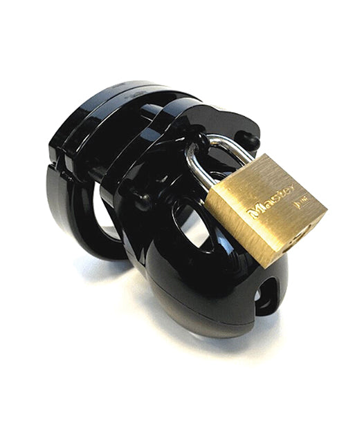 CB-X Bondage Restraint Mini Me Black Cock Cage Kit with Secure Locking and Compact Fit for Male Chastity