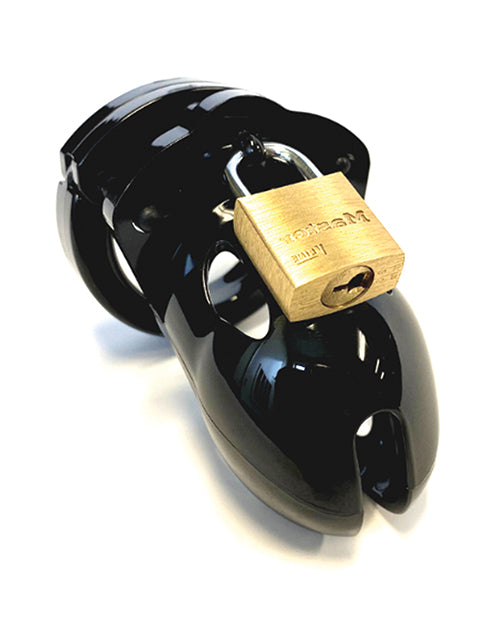 CB-X Cock Cage Kit Short Black Polycarbonate Secure Chastity Device for Advanced Restraint