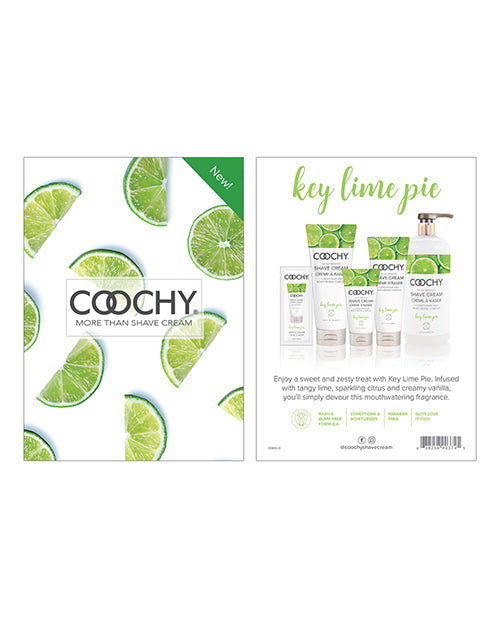 Coochy Shelf Talker Key Lime Pie Scented Shaving Cream Display for Retail Promotion