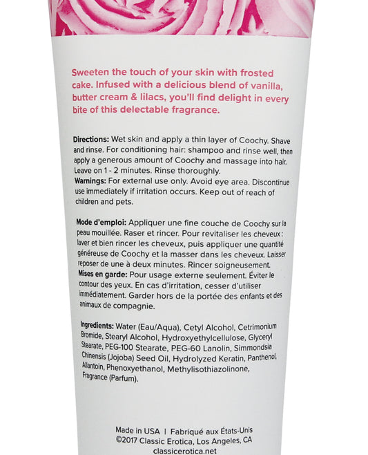 COOCHY Shave Cream with Jojoba Seed Oil in Frosted Cake Scent – 7.2 oz