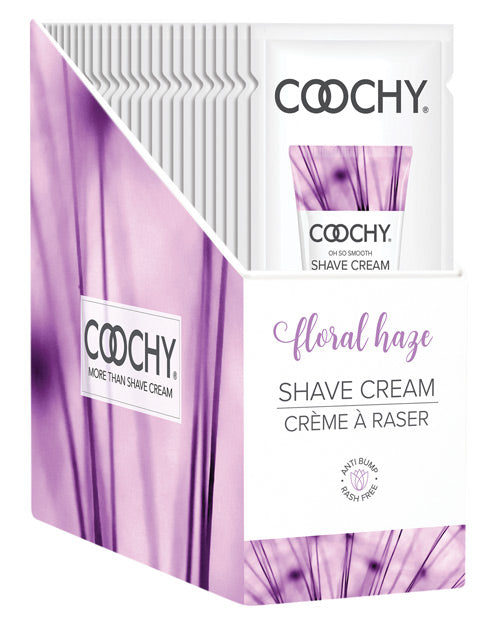 Coochy Shave Cream Display Floral Haze with Jojoba Oil and Moisturizing Complex for Smooth Shaving