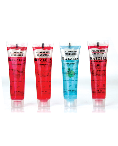 Razzels Lubricant Bulk Bag warming flavored assorted tubes sugar-free for intimate pleasure and massage