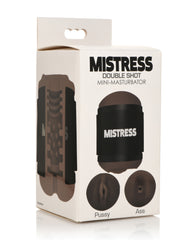 Curve Toys Mistress Double Shot Mini Masturbator Pussy & Ass - Dark