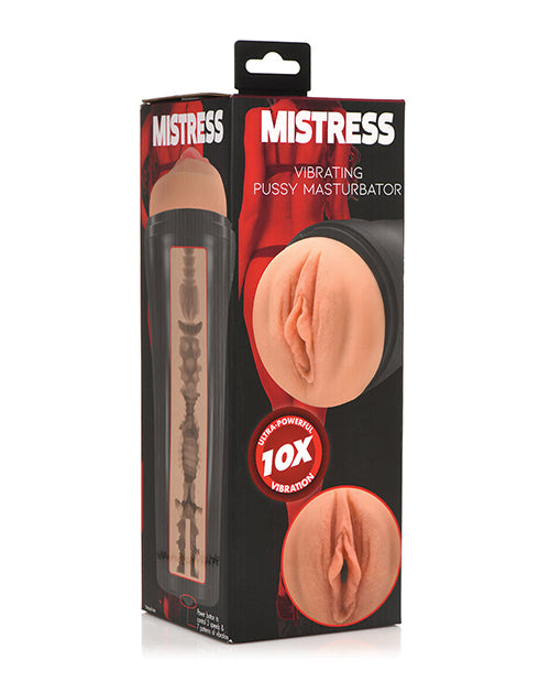 Mistress Vibrating Pussy Masturbator Soft TPE Realistic Texture 10 Vibration Modes for Male Pleasure