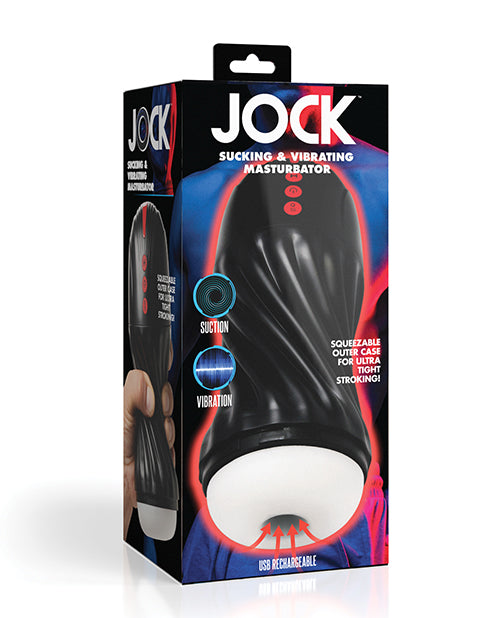 Jock Masturbator Black Suction Vibrating Adjustable Grip for Intense Male Pleasure