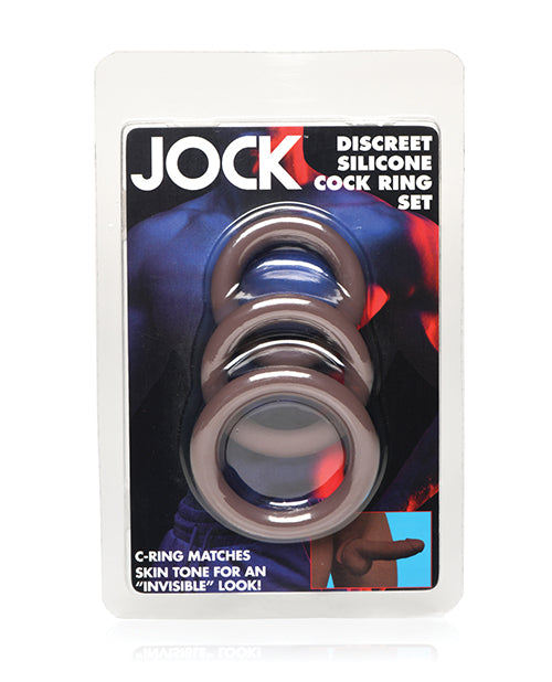 Jock Silicone Cock Ring Set graduated sizes premium silicone for penis enhancement and performance