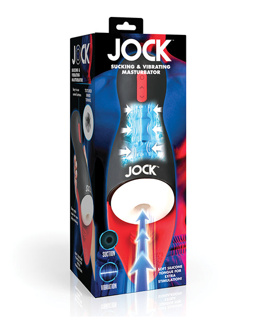 Jock Male Masturbator Black Red Suction Vibration Modes with Removable Sleeve for Intense Solo Pleasure