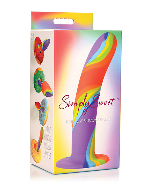 Curve Rainbow Silicone Dildo Silky Smooth Harness Compatible for Comfortable Intimate Play