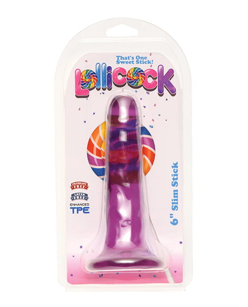 Lollicock Dildo Transparent Slim See-Thru Grape Ice with Suction Cup for Realistic Pleasure