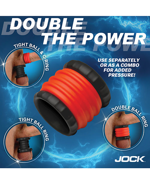 Curve Toys Jock 2-in-1 Silicone Cock Ring - Red