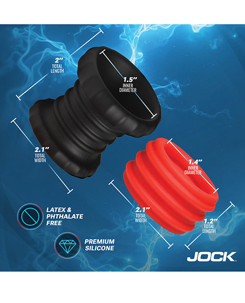 Curve Toys Jock 2-in-1 Silicone Cock Ring - Red