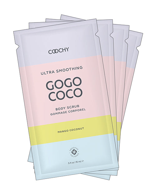 Coochy Body Scrub Mango Coconut Ultra Gentle Exfoliating Formula in Foil Bags for Sensitive Skin Care