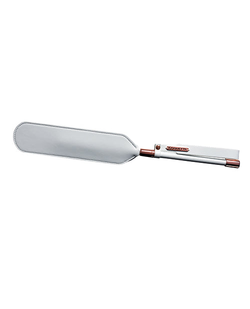 Coquette Pleasure Collection Bondage Paddle Matte Finish Vegan Leather with Rose Gold for Sensory Play and Erotic Restraint