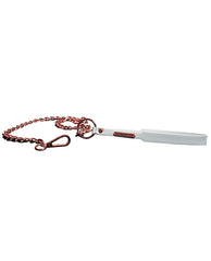 Coquette bondage leash with vegan leather strap and rose gold chain for stylish and secure bondage play