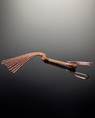 Coquette Pleasure Collection Chain Whip with Rhinestone Handle Rose Gold for Advanced Impact Bondage Play