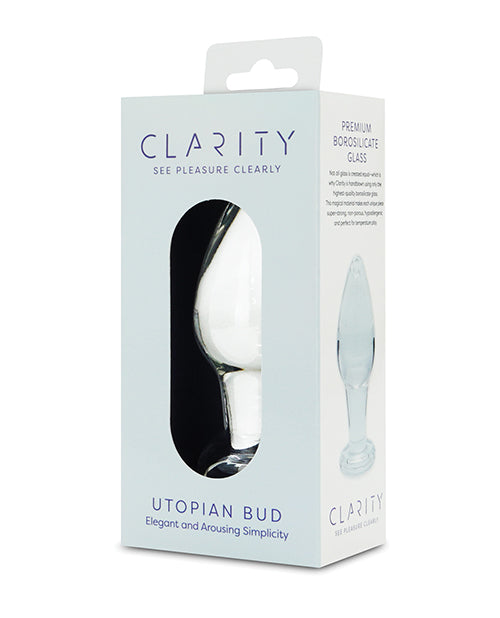 Clarity Glass Dildo with Utopian Bud Textured Tip