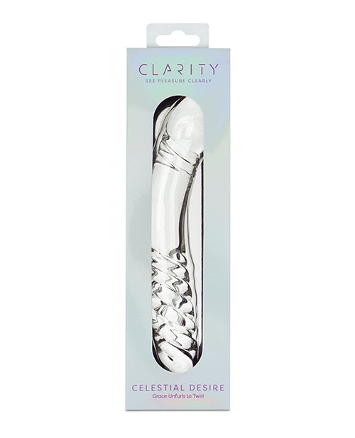 Clarity Glass Dildo with Celestial Swirl Design