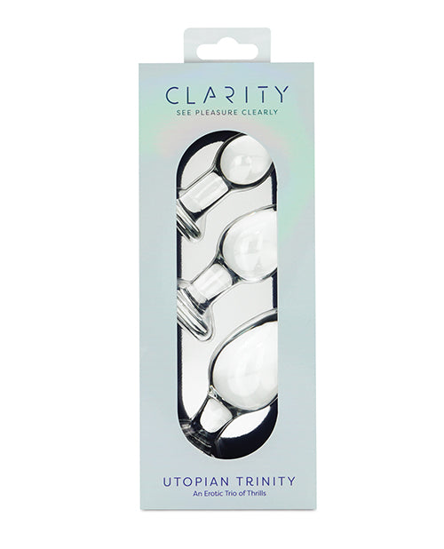 Clarity Glass Dildo 3 Piece Kit with Utopian Trinity Shapes