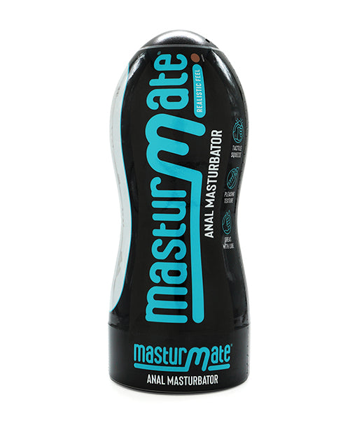 Masturmate Anal Masturbator Realistic Texture Squeezable Black Case for Intense Male Solo Pleasure