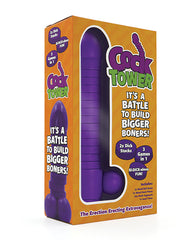 Play Wiv Me Cock Tower Purple Adult Party Game with Wooden Stackable Segments and Timer for Group Entertainment