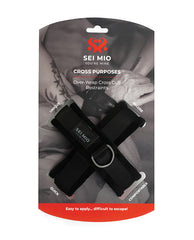 Sei Mio bondage restraints Cross Over-Wrap Velvet Cuffs with Adjustable D-Rings for Secure Intimate Play