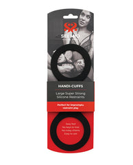 Sei Mio Bondage Restraints Super Strong Silicone Keyless Handi-Cuffs in Black for Secure Wrist Restraint
