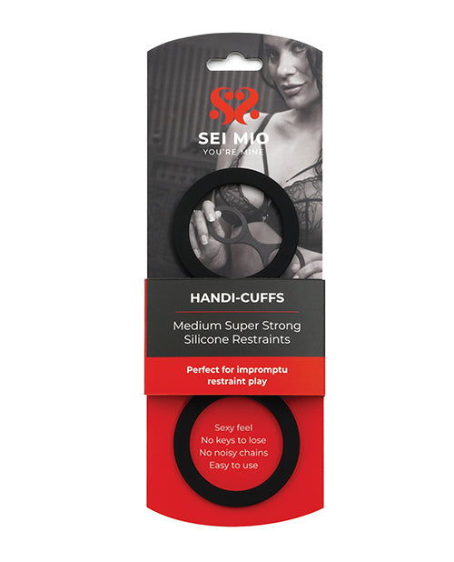Sei Mio Bondage Restraints Soft Silicone Keyless Handi-Cuffs for Comfortable and Secure Wrist Play