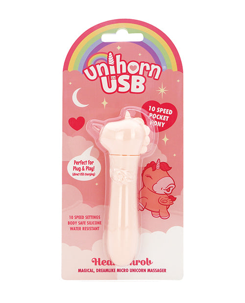 Unihorn Stimulator USB Bullet Heart Throb Portable Micro Massager for Discreet On-the-Go Pleasure