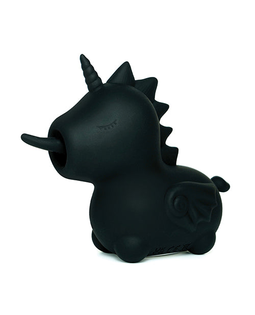 Unihorn Black Stimulator Velvet Silicone Tongue Motion for Intimate Gothic-Inspired Pleasure