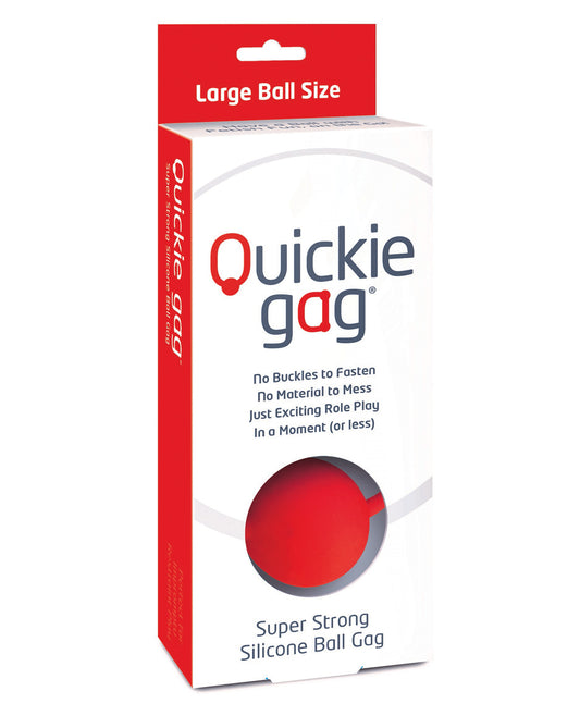 Quickie Gag Ball Gag Large Red Silicone Adjustable Strap for Comfortable Bondage Play