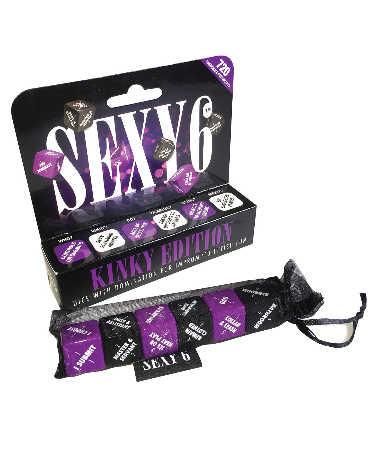 Sexy 6 Kinky Edition Dice Game for Couples with 720 Scenarios