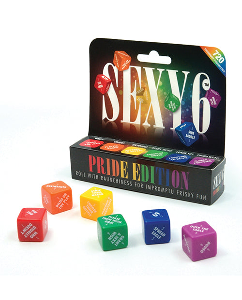 Sexy 6 Couples Dice Game Pride Edition with Rainbow Colors for Romantic Playful Connection