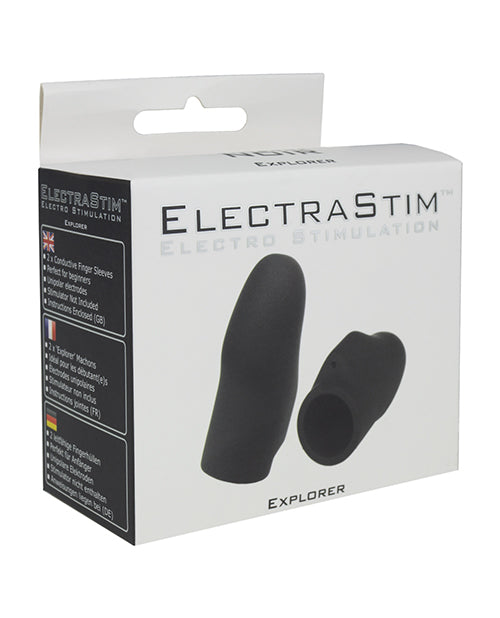 ElectraStim Stimulators Platinum Silicone Black Explorer Finger Sleeves for Clitoral and Erogenous Zone Stimulation