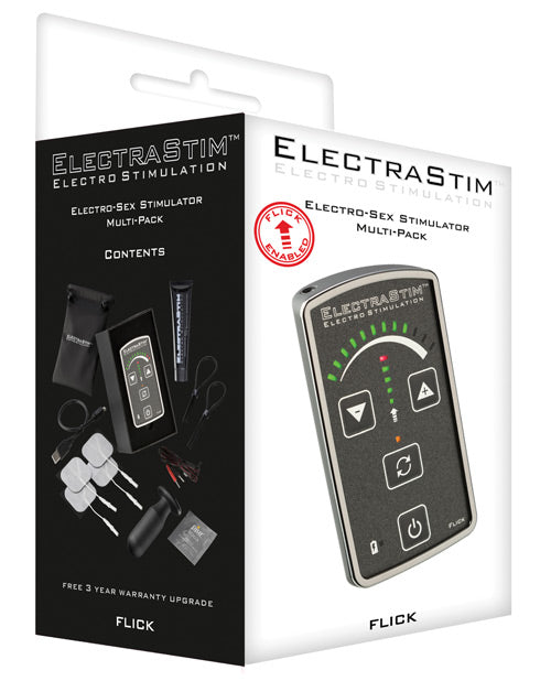 ElectraStim Stimulators Flick Multipack with Electrodes and Rechargeable Design for Customizable E-Stim Play