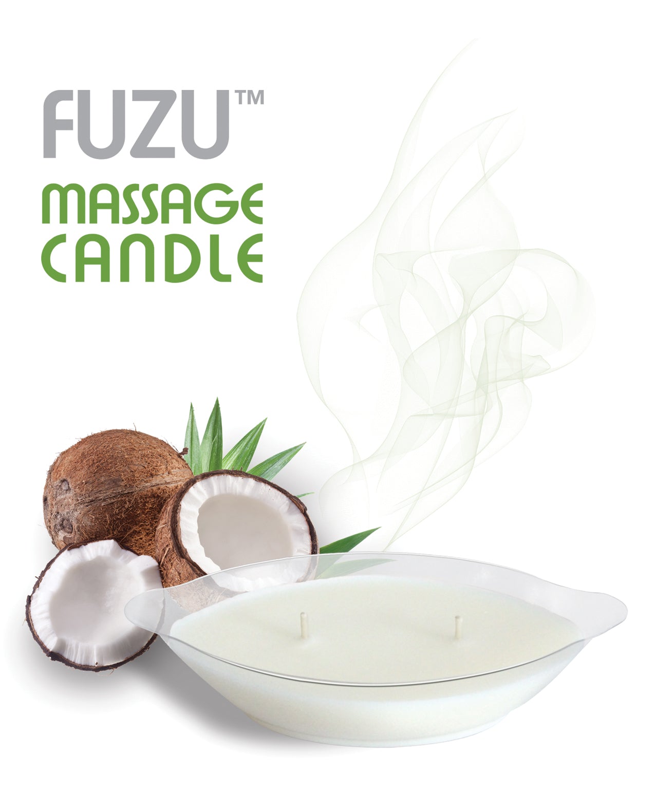 Fuzu Coconut Passion Massage Candle with Soothing Natural Oils