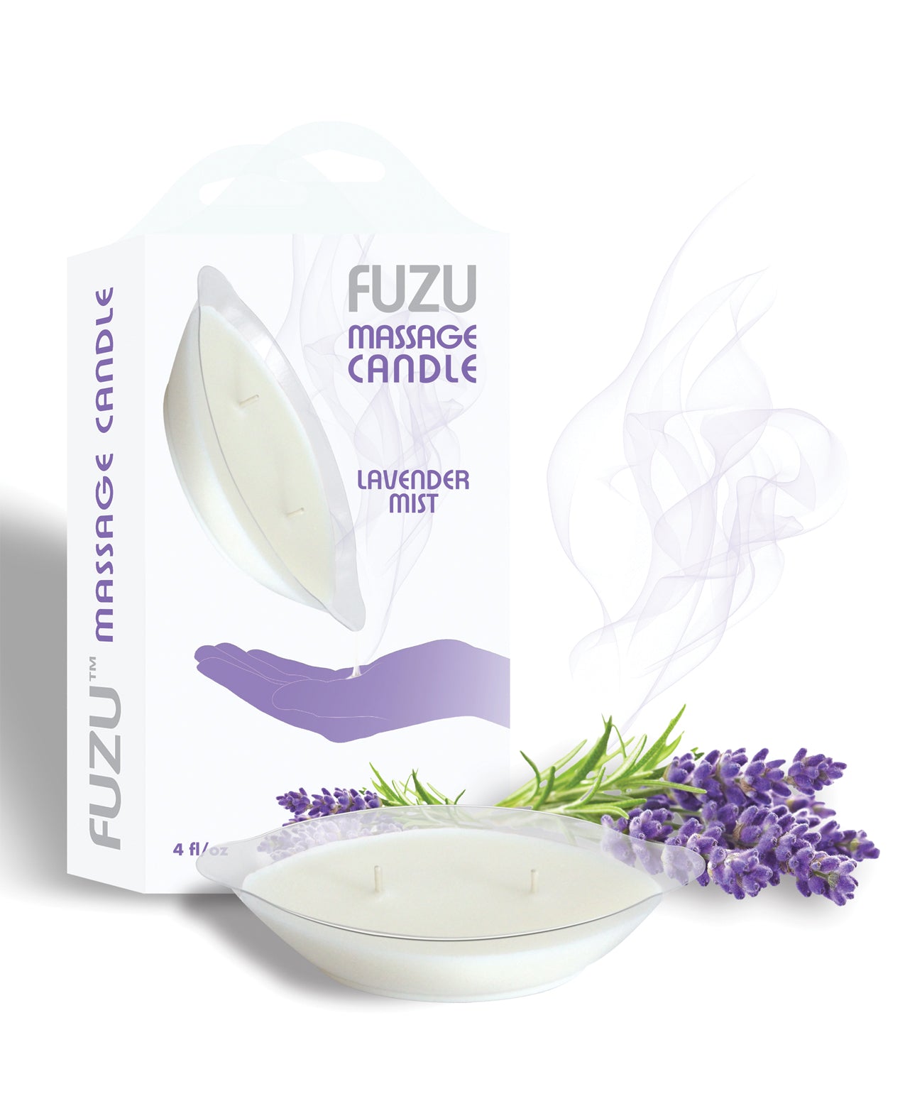 Fuzu Massage Candle Lavender Mist Dual Wicks Natural Oils for Romantic Relaxation and Skin Nourishment