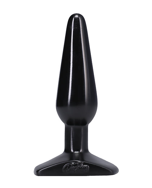 Medium Black Classic Butt Plug with Tapered Shape for Beginners