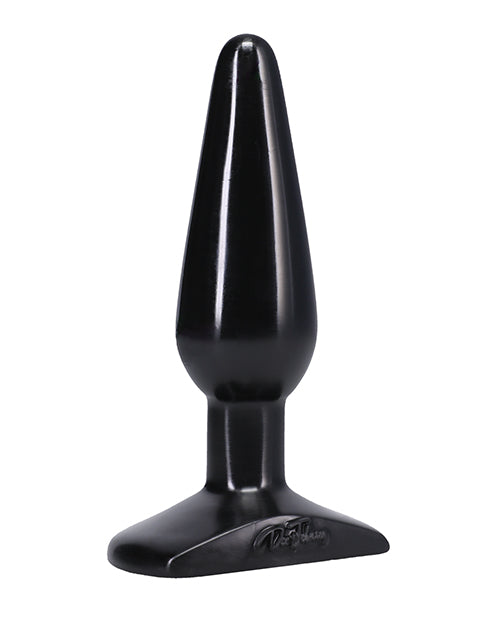 Medium Black Classic Butt Plug with Tapered Shape for Beginners