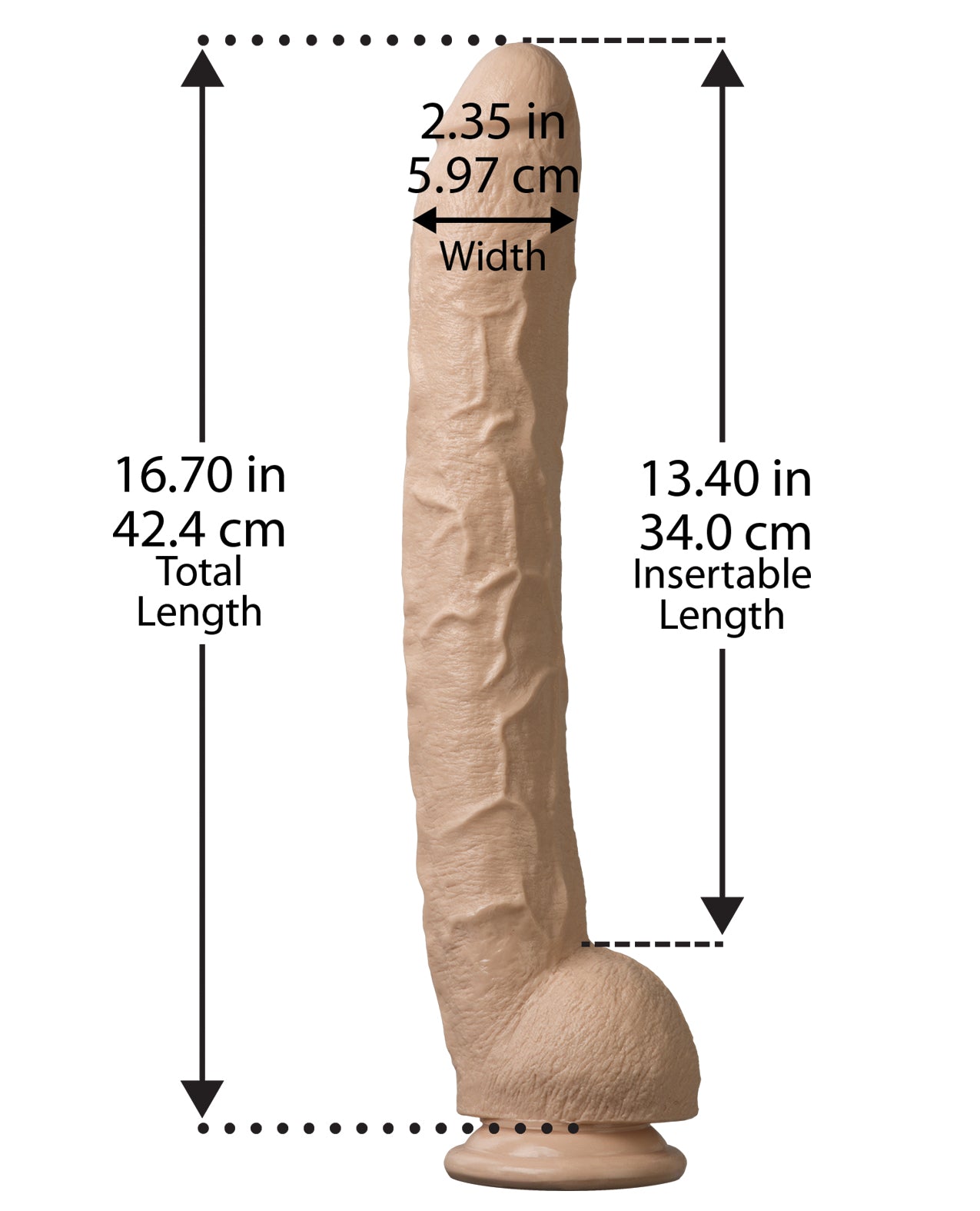 Doc Johnson Rambone Extra Large Realistic 17-Inch Dildo with Suction Cup