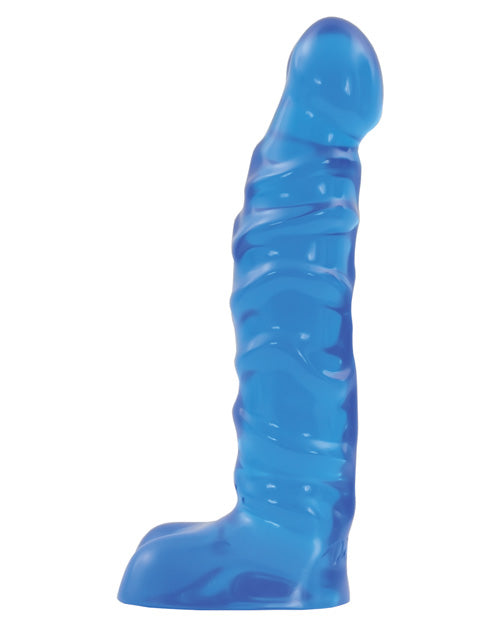 Raging Hard Ons Slimline Blue Jelly Anal Dong with Ballsy Base
